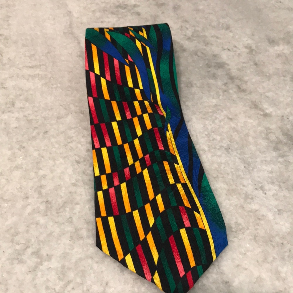 Rush Limbaugh No Boundaries Tie Mens Necktie Green Multicolor Vtg America USA - Picture 2 of 7